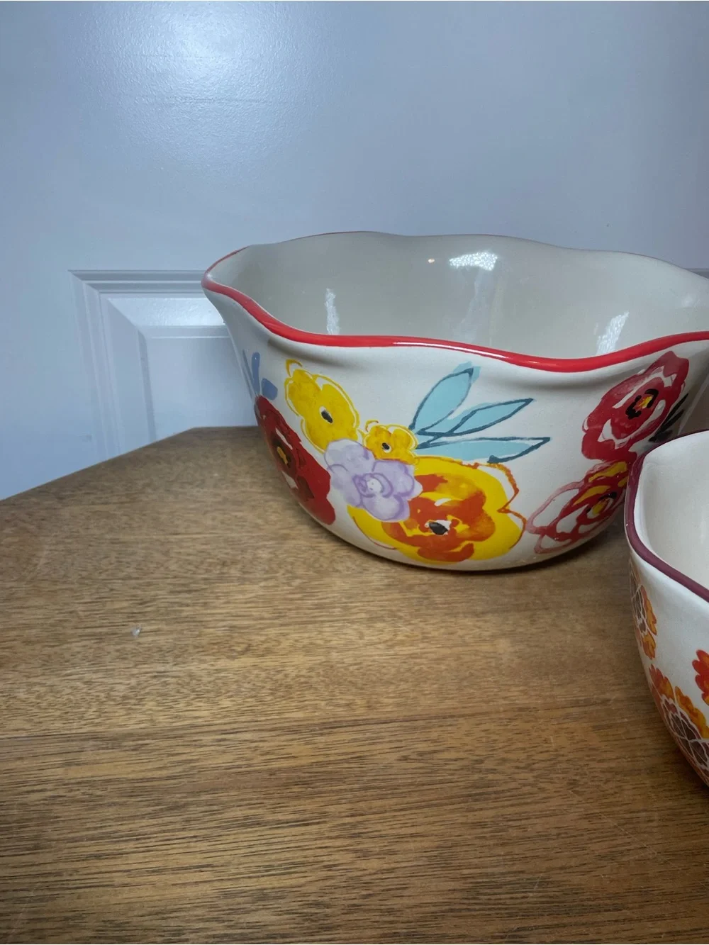 The Pioneer Woman Set of 3 Floral Ceramic Nesting Mixing Bowls